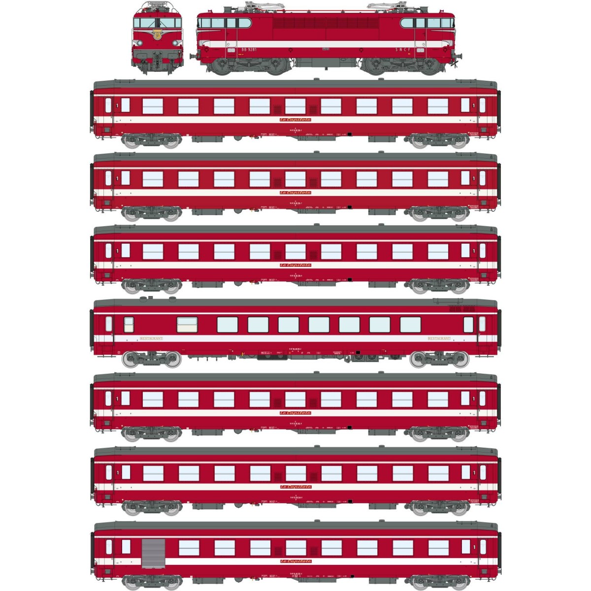 Ree Modeles CM016S Le Capitole Train Set: BB 9281 Electric Locomoti...