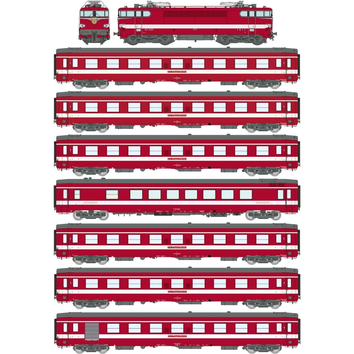 Ree Modeles CM016 Le Capitole Train Set, BB 9281 Electric Locomotiv...