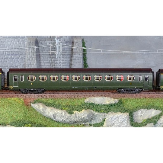 VB-494-Ree Modeles VB494 Set of 3 lightweight "Sausage" cars, ETAT, A8/B10/A6d, green 306, ep. III, illuminated