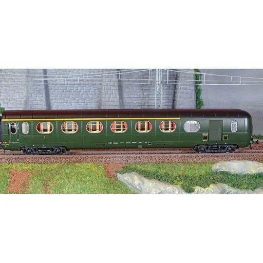 VB-494-Ree Modeles VB494 Set de 3 voitures allégées "Saucisson", ETAT, A8/B10/A6d, vert 306, ep. III, éclairé, éclairé