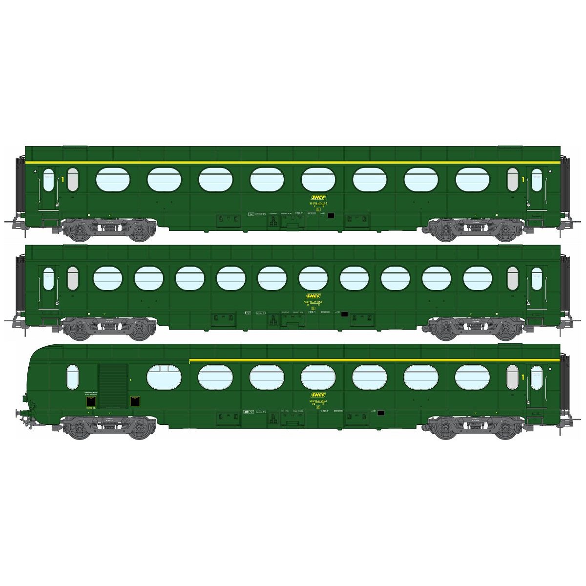 Ree Modeles VB499 Set of 3 lightweight "Sausage" coaches, ETAT, A8/...