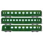 VB-499-Ree Modeles VB499 Set of 3 lightweight "Sausage" coaches, ETAT, A8/B10/A6d, green 301, ep. IV, illuminated