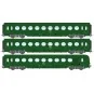Ree Modeles VB500 Set of 3 lightweight "Sausage" cars, ETAT, B10/B1... VB-500-Ree Modeles VB500 Set of 3 lightweight "Sausage" cars, ETAT, B10/B10/B5d, green 301, ep. IV, illuminated