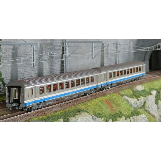 LSM_41217-LS Models 41217 Set of 2 VTU coaches, B10tux / B10tux, TER Rhône-Alpes livery, SNCF, Casquette logo, illuminated
