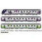 LSM_41251DC-LS Models 41251DC Set de 3 voitures VU + VTU, voiture pilote, SNCF, Intercités Haute-Normandie, logo Carmillon, éclairage