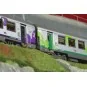 LSM_41251DC-LS Models 41251DC Set de 3 voitures VU + VTU, voiture pilote, SNCF, Intercités Haute-Normandie, logo Carmillon, éclairage