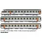 LS Models 41252DC Set de 3 voitures Corail d’origine VU + VTU, voiture pilote, SNCF, logo Nouille, éclairage Ls models LSM_41252 LSM_41252DC-LS Models 41252DC Set de 3 voitures Corail d’origine VU + VTU, voiture pilote, SNCF, logo Nouille, éclairage