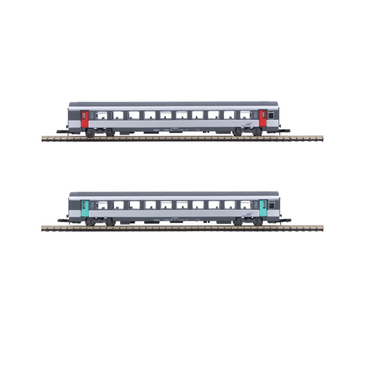 Azar V01-CPP1 Set de 2 voitures Corail Vtu, 1ère + 2ème classe, SNCF, logo Casquette, Z 1/220 AZAR Models AZAR_V01-CPP1 - 5