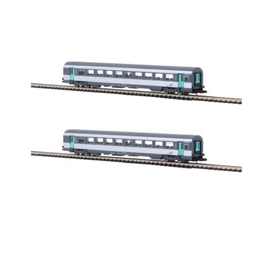 AZAR_V01-CPP2-Azar V01-CPP2 Set of 2 Corail Vtu coaches, 2nd class, SNCF, Casquette logo, Z 1/220