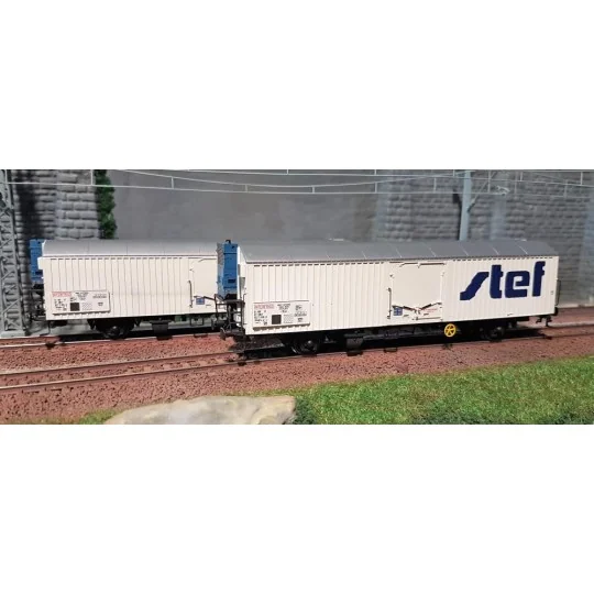 Lsm_30231-Ls Models 30231 Set de 2 wagons SNCF Frangeco lbbghs blanc, STEF bleu, toit gris