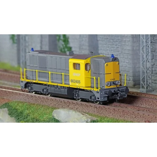 Roco 7300006 BB 62405 diesel locomotive, SNCF, yellow/grey livery, ... Roco_7300006-Roco 7300006 BB 62405 diesel locomotive, SNCF, yellow/grey livery, Nouille logo