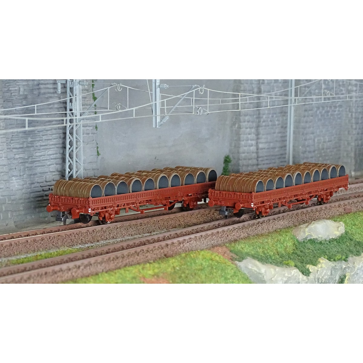 Roco 6600119 Set of 2 wagons with swiveling stanchions, type Ks, SN...
