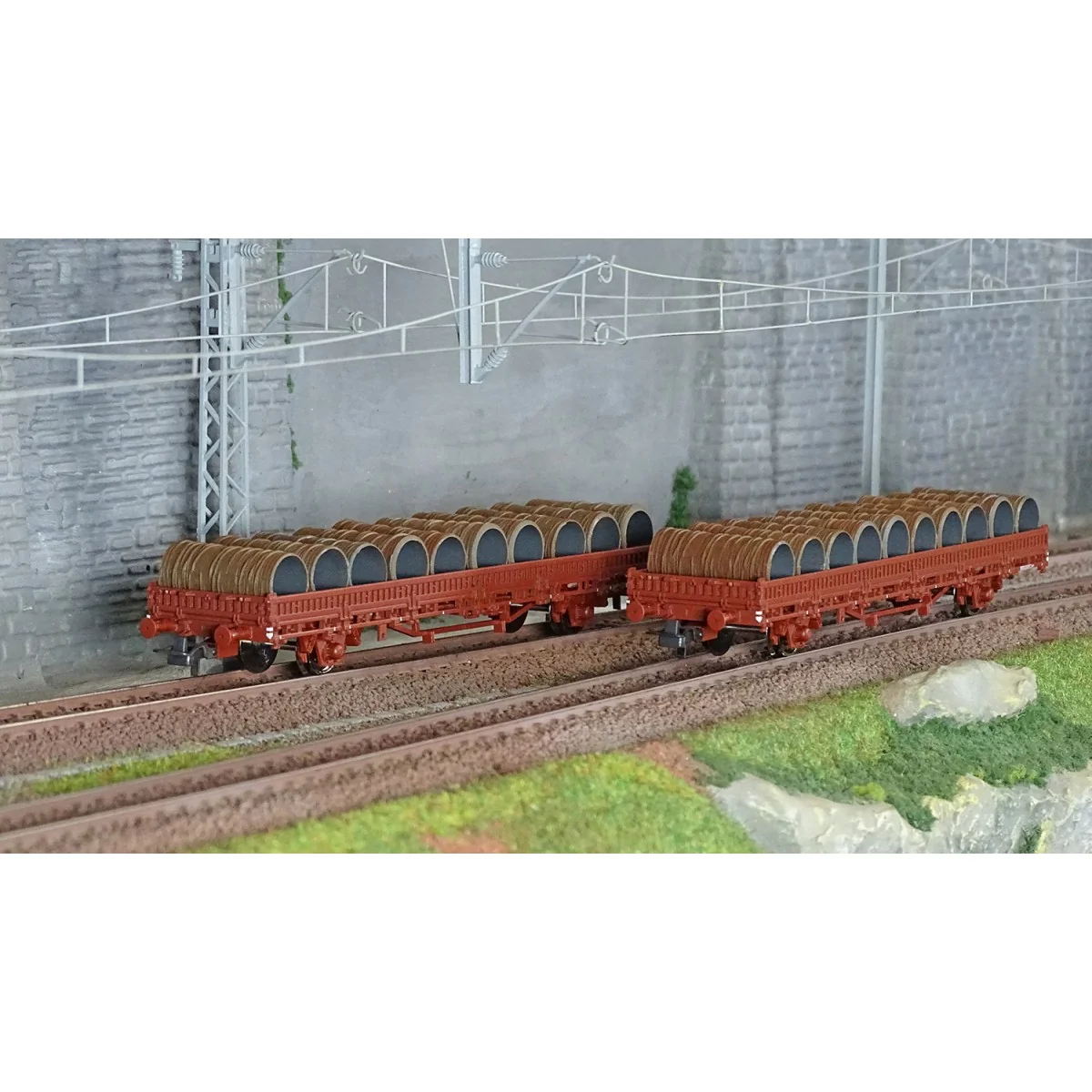 Roco 6600119 Set of 2 wagons with swiveling stanchions, type Ks, SN... Roco 6600119 Set of 2 wagons with swiveling stanchions, type Ks, SN...