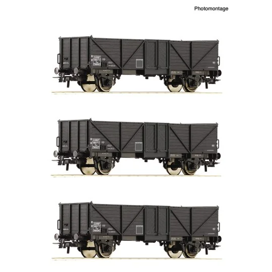 Roco 6600141 Set of 3 open wagons, Tow type "Klagenfurt", SNCF Roco_6600141-Roco 6600141 Set of 3 open wagons, Tow type "Klagenfurt", SNCF