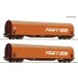 Roco 6600161 Set of 2 sliding tarpaulin bogie wagons, Rilns type, S... Roco_6600161-Roco 6600161 Set of 2 sliding tarpaulin bogie wagons, Rilns type, SNCF, orange freight