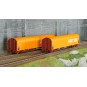 Roco_6600161-Roco 6600161 Set de 2 wagons bâche coulissante à bogies, type Rilns, SNCF, FRET oranges