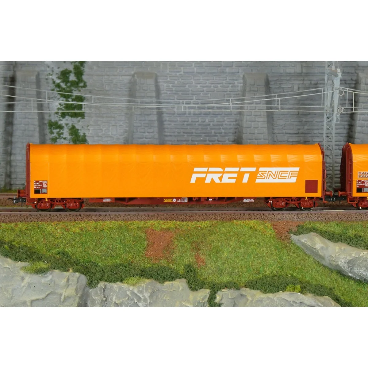 Roco 6600161 Set of 2 sliding tarpaulin bogie wagons, Rilns type, S... Roco 6600161 Set of 2 sliding tarpaulin bogie wagons, Rilns type, S...