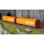Roco_6600161-Roco 6600161 Set of 2 sliding tarpaulin bogie wagons, Rilns type, SNCF, orange freight