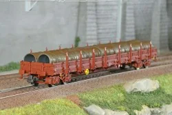 Roco 6600184 Log-carrying wagon, type Res, SNCF, loaded with reels