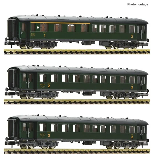 Fle_6260067-Fleischmann 6260067 Set de 3 voitures voyageurs 1x ABmyf / 2x Bmyf, SNCF, N - 1/160