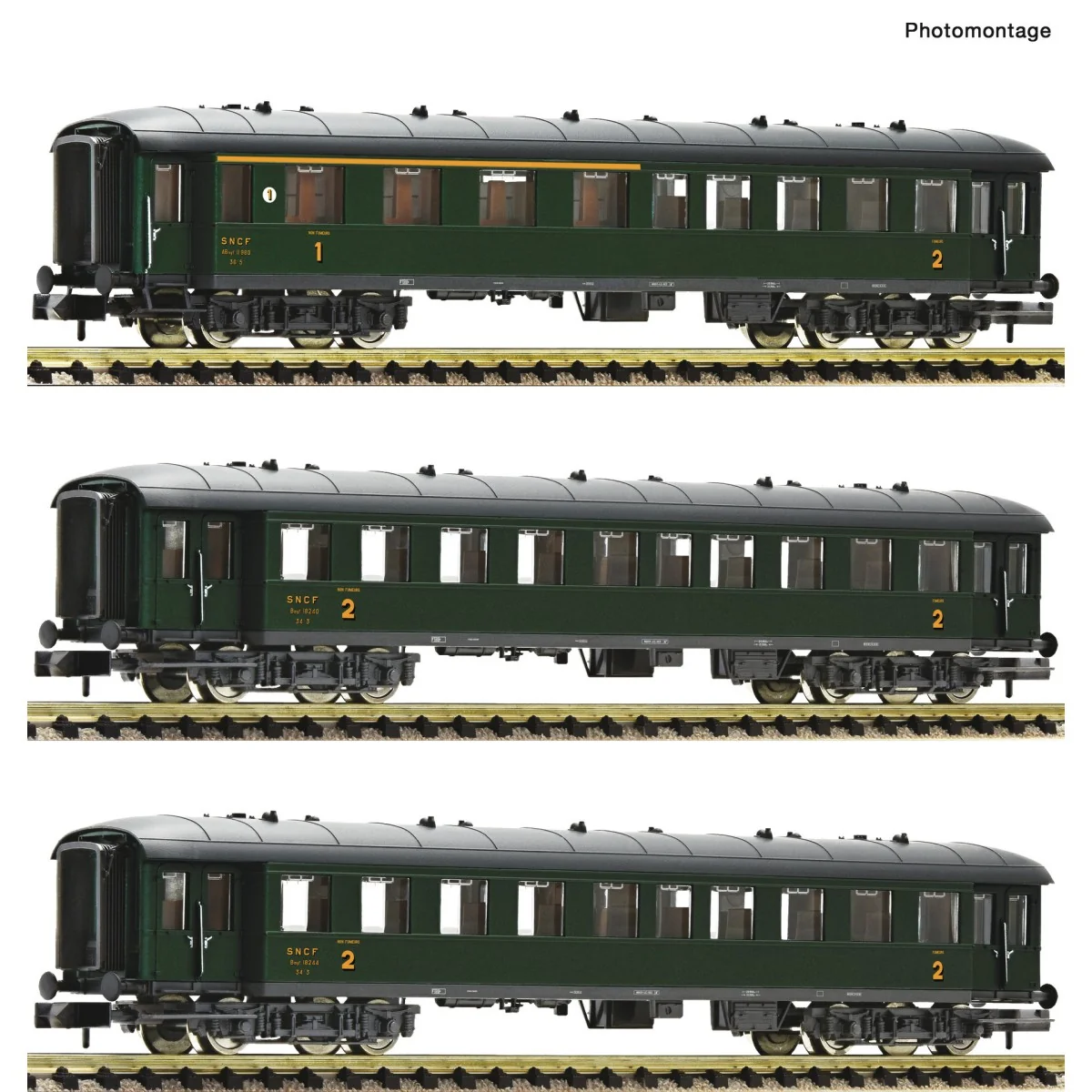 Fleischmann 6260067 Set of 3 passenger cars 1x ABmyf / 2x Bmyf, SNC...