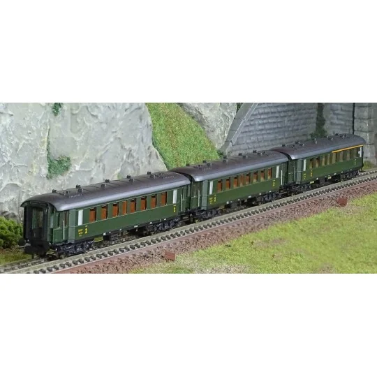 Fle_6260067-Fleischmann 6260067 Set of 3 passenger cars 1x ABmyf / 2x Bmyf, SNCF, N - 1/160