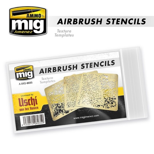 A.MIG-8035-Airbrush Stencils (x3) No. 1 Ammo