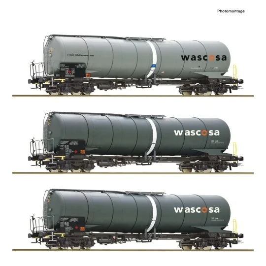 Roco_6600143-Roco 6600143 Set of 3 bogie tank wagons, Zacns type, Wascosa