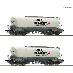 Roco 6600191 Set of 2 silo wagons, Jura Cement/Wascosa - Roco_6600191
