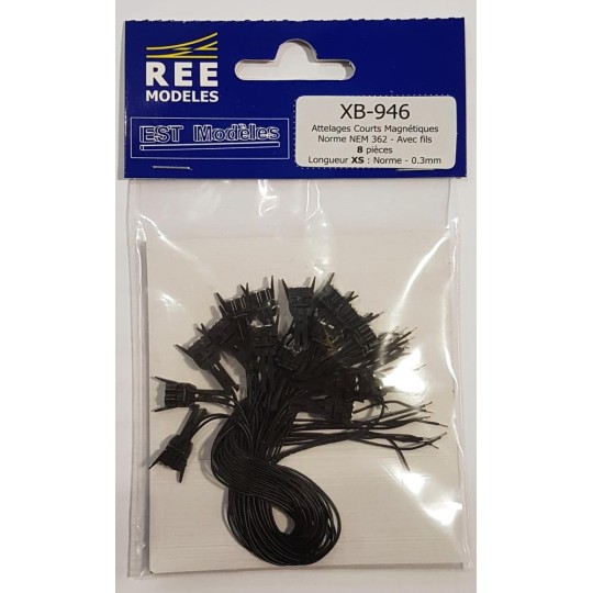 XB-946-REE Modeles XB-946 Driver's Coupling with NEM362 Magnet XS Very Short (8 pairs)