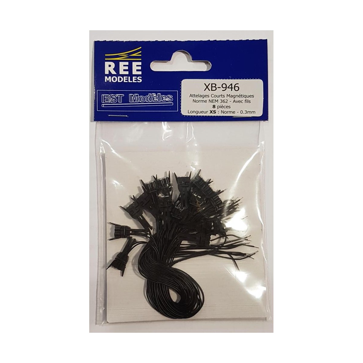 REE Modeles XB-946 Attelage CONDUCTEUR à AIMANT NEM362 XS Très Court (8 paires) Ree Modeles XB-946 - 1
