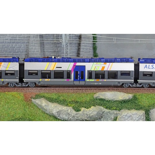 Lsm_10093S-LS Models 10093S AGC Z 27887 Railcar, 4 cars, Blue/Grey, Alsace livery, digital sound