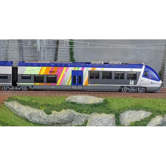 Lsm_10093S-LS Models 10093S Autorail AGC Z 27887, 4 caisses, Bleu / Gris, livrée ALSACE, digital sonore