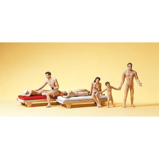 PREISER_10439-Preiser 10439 Figures, Nudist Couples on the Beach - PREISER_10439