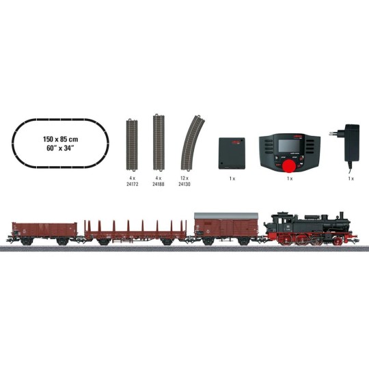 Marklin_29074-Marklin 29074 DB Class 74 Steam Freight Train Starter Set, Digital