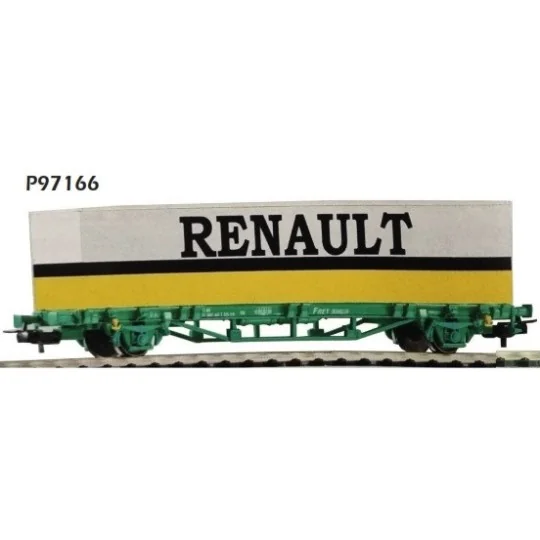 Piko_97166-Piko 97166 2-axle flat wagon with 40' Renault container
