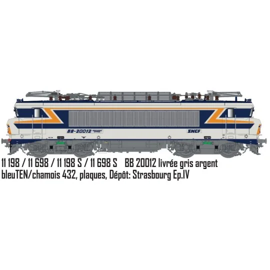 Lsm_11198-Ls Models 11198 Locomotive électrique BB 20012 SNCF, bleu TEN, Strasbourg