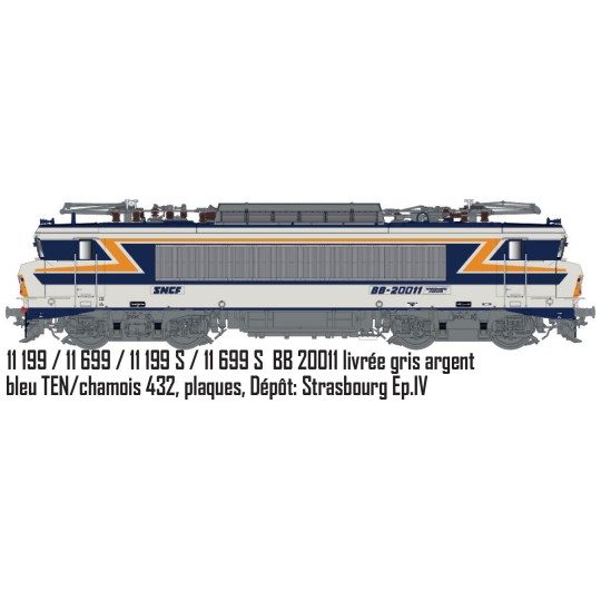 Lsm_11199S-LS Models 11199S SNCF BB 20011 electric locomotive, blue, Strasbourg, digital sound
