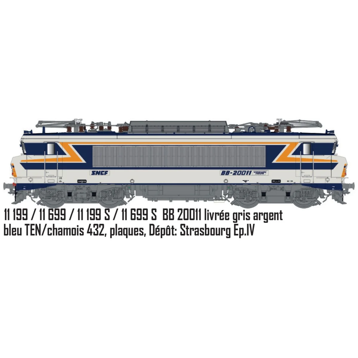 Ls Models 11199 SNCF BB 20011 electric locomotive, TEN blue, plates...