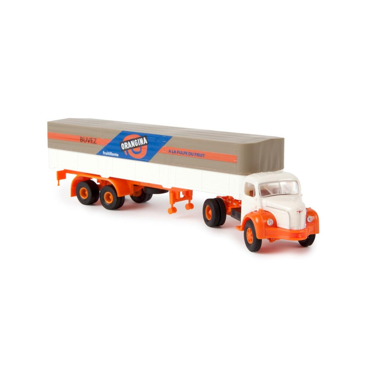 Sai 2571 Berliet TLR8 semi-trailer truck with tarpaulin cover, Oran... Sai 2571 Berliet TLR8 semi-trailer truck with tarpaulin cover, Oran...