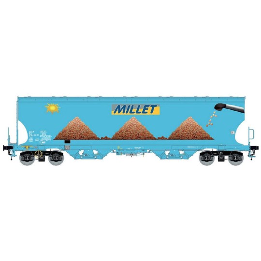 LSM_30588-LS Models 30588 Tagnpps hopper wagons, light blue, new Millet logo, with sun