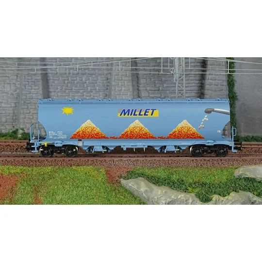 LS Models 30588 Tagnpps hopper wagons, light blue, new Millet logo,... LSM_30588-LS Models 30588 Tagnpps hopper wagons, light blue, new Millet logo, with sun