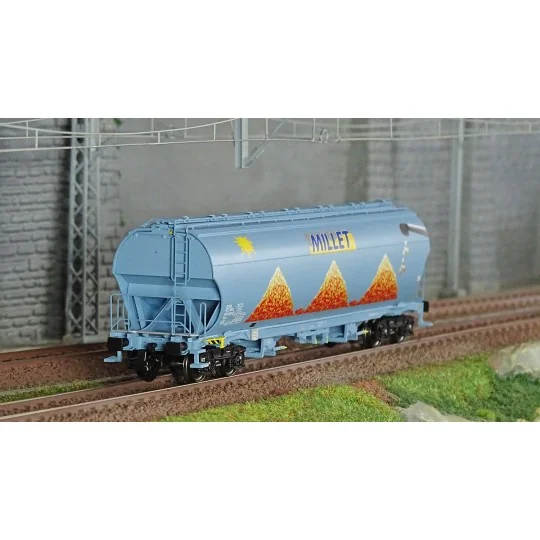 LS Models 30588 Tagnpps hopper wagons, light blue, new Millet logo,... LSM_30588-LS Models 30588 Tagnpps hopper wagons, light blue, new Millet logo, with sun