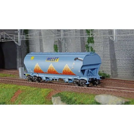 LS Models 30588 Tagnpps hopper wagons, light blue, new Millet logo,... LSM_30588-LS Models 30588 Tagnpps hopper wagons, light blue, new Millet logo, with sun