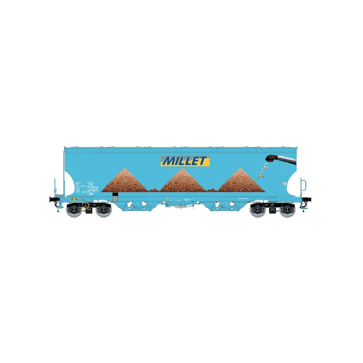 Ls Models 30589 Wagons trémie Tagnpps, bleu clair, nouveau logo Millet Ls models LSM_30589 - 4