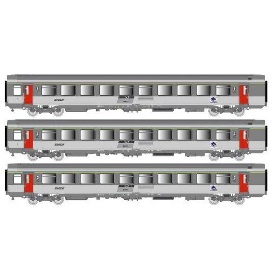 LSM_41219-LS Models 41219 Set of 3 VTU coaches, A10tu / B11tu / B11tux, TER Alsace livery, SNCF, Nouille logo, illuminated