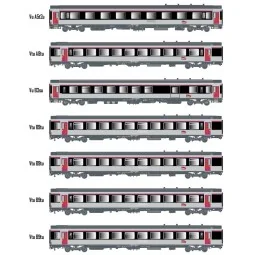 Models Word 2402 Set of 7 VTU coaches, Teoz Carmillon, Carmillon lo...