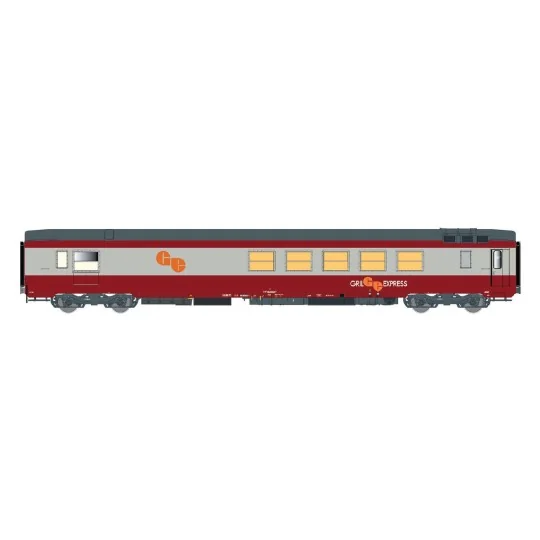 LSM_40110-LS Models 40110 Voiture restaurant Gril Express, rouge / gris béton, SNCF, logo GE orange, éclairée