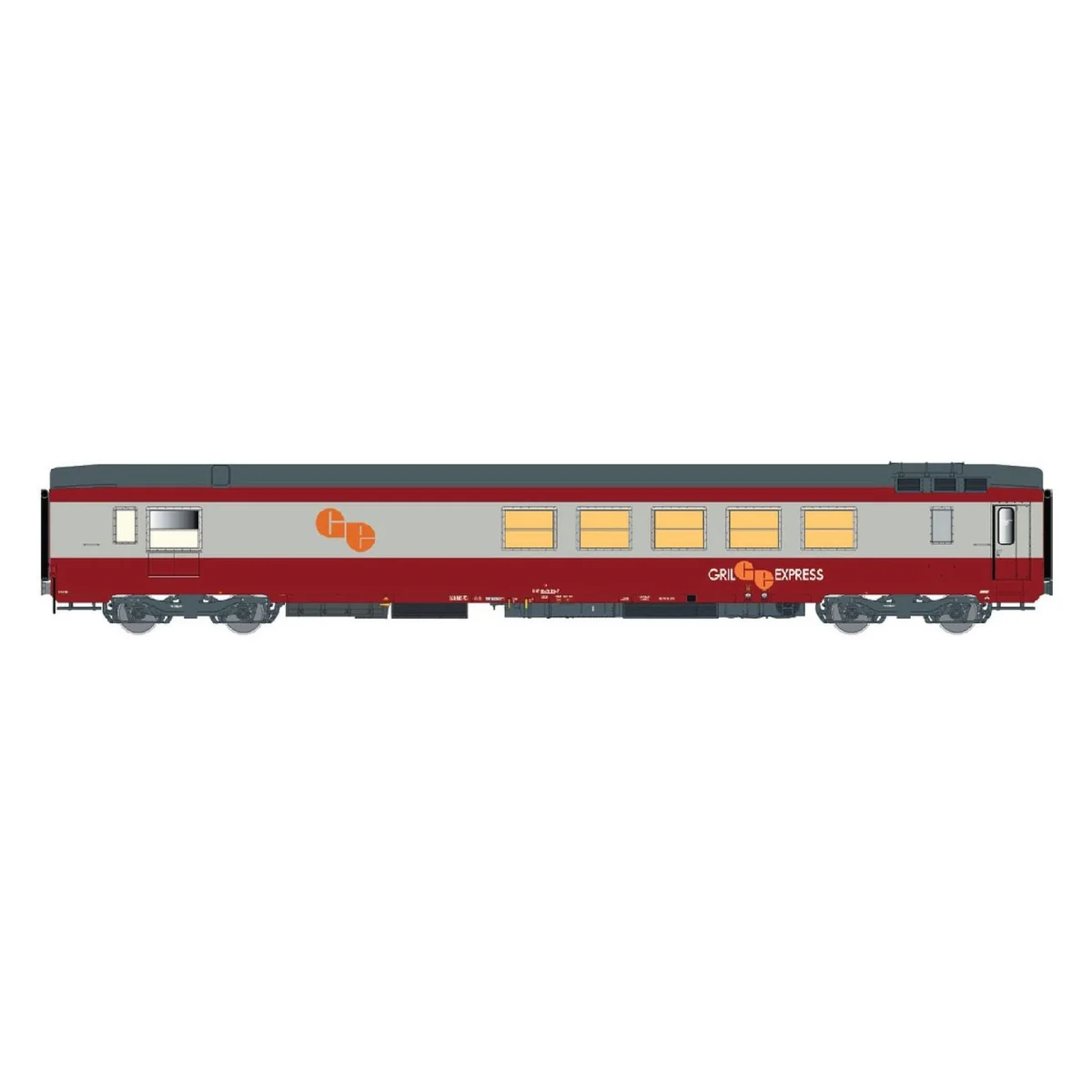 LS Models 40110 Voiture restaurant Gril Express, rouge / gris béton, SNCF, logo GE orange, éclairée Ls models LSM_40110 - 1