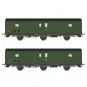 MW_102-Models World 102 Set de 2 Wagons fourgons 3 essieux, PLM, Dqd2m, Vert 306, ep.IIIb, feux fin de convoi